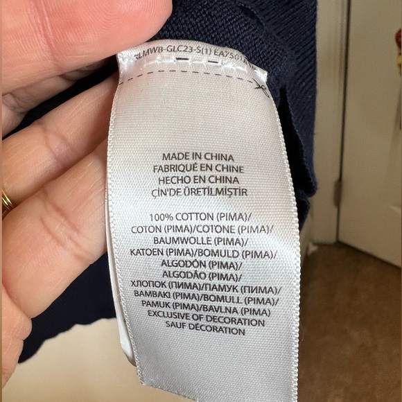 Polo Ralph Lauren Pima Cotton Navy Size XL & TG Mens New wTag Lightweight V Neck - Picture 4 of 4